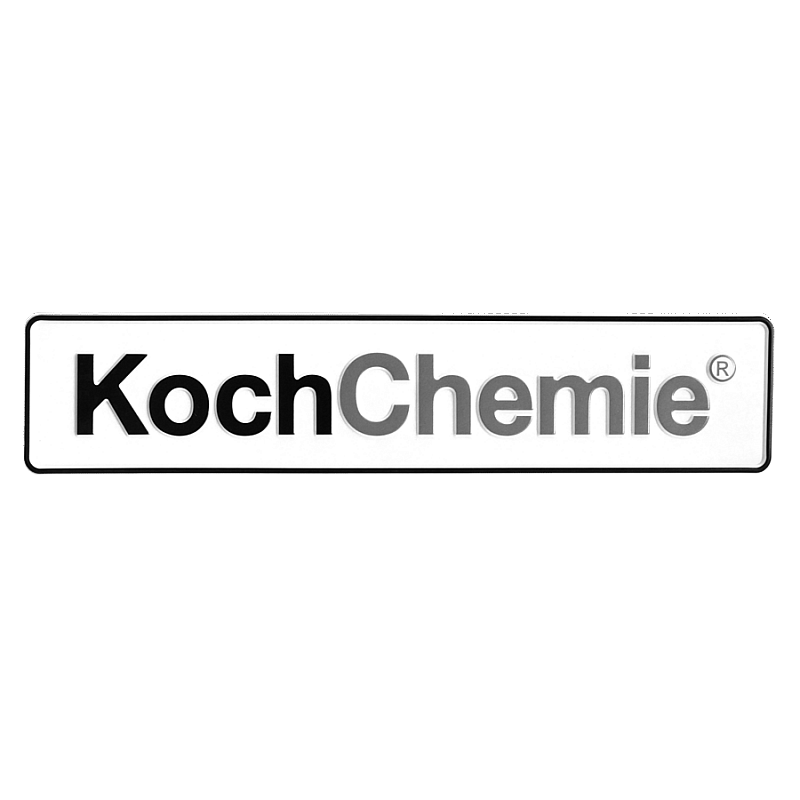 Автомобильный номер "Koch Chemie" на белом фоне