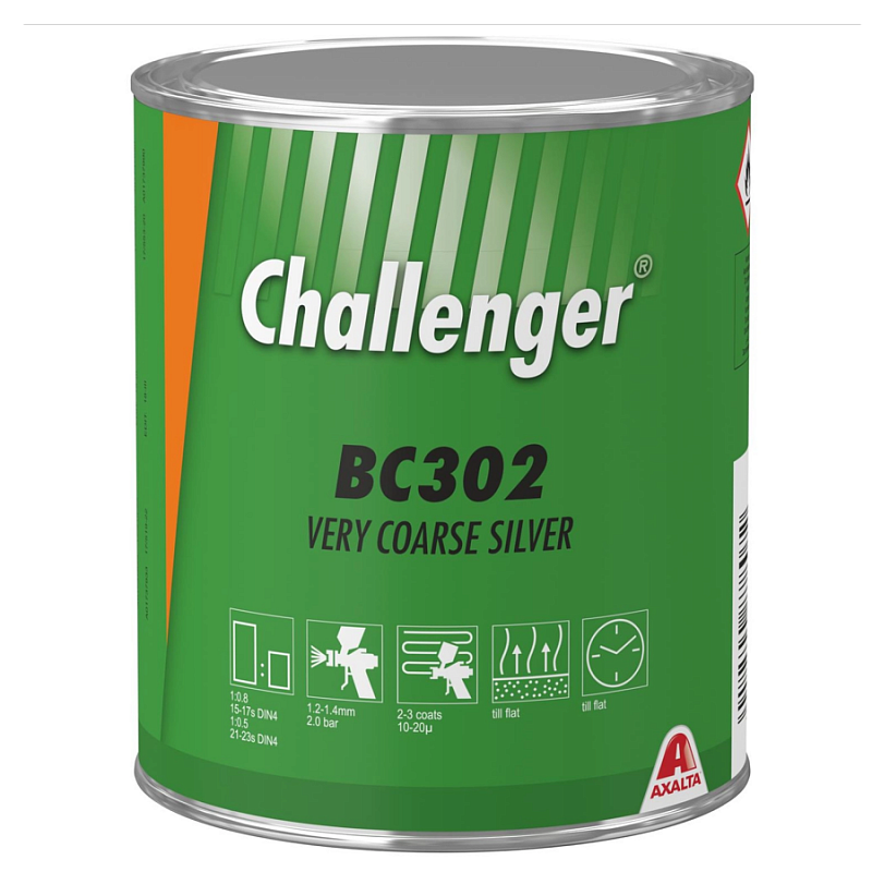 BC302 Очень крупный металлик Challenger BC  1л. Краска на основе акриловой смолы Challenger BC для ремонта автомобилей.