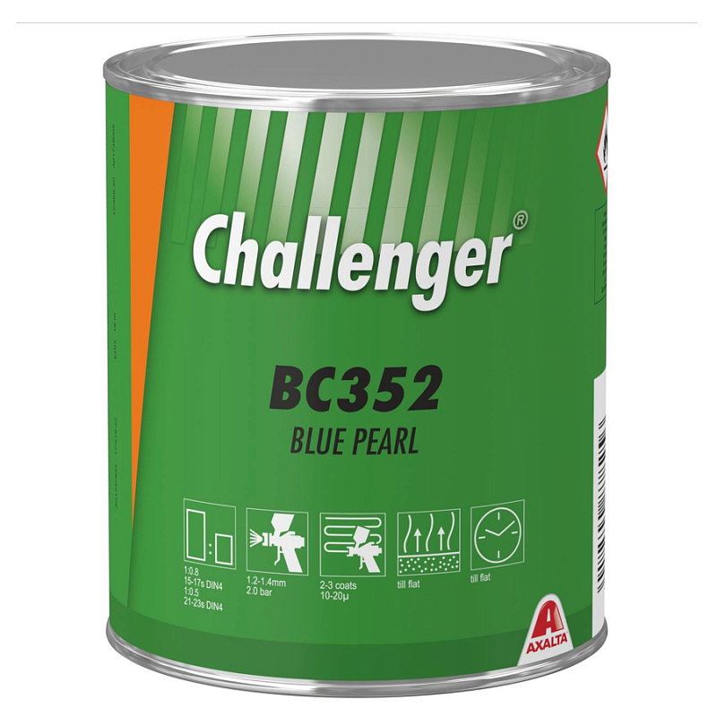 BC352 Синий перл Challenger BC  1л. Краска на основе акриловой смолы Challenger BC для ремонта автомобилей.