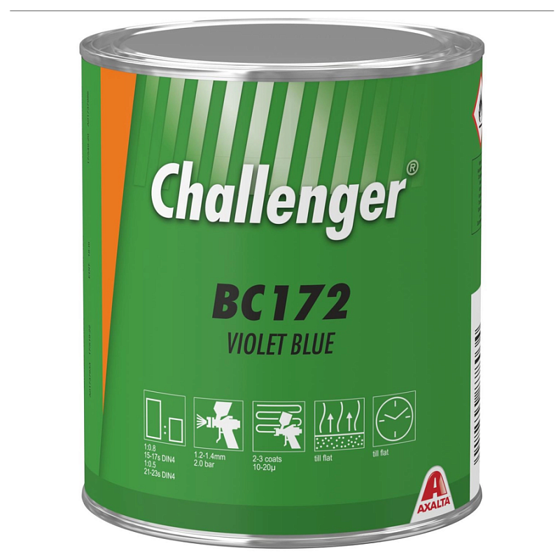 BC172 Фиолетово синий Challenger BC  1л. Краска на основе акриловой смолы Challenger BC для ремонта автомобилей.