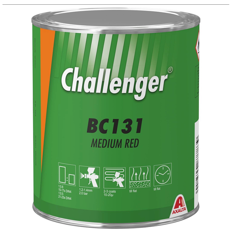 BC131 Красный Challenger BC 1л. Краска на основе акриловой смолы Challenger BC для ремонта автомобилей.